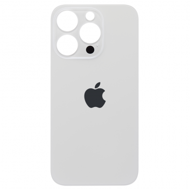 Tapa Trasera de Cristal iPhone 14 Pro (Agujero cámara ampliado) (Blanco) (OEM)