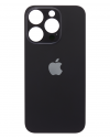 Tapa Trasera de Cristal iPhone 14 Pro Plus (Agujero cámara ampliado) (Negro) (OEM)