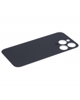 Tapa Trasera de Cristal iPhone 14 Pro Plus (Agujero cámara ampliado) (Negro) (OEM)