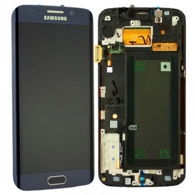 Pantalla completa Samsung Galaxy S6 Edge Original con marco Azul-Negro Service Pack