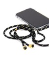 Funda iPhone 6 / 6S Transparente con Cordón Negro y Amarillo