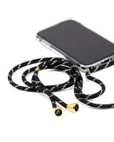Funda iPhone 11 Transparente con Cordón Negro y Amarillo