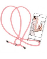 Funda iPhone 11 Pro Transparente con Cordón Rosa