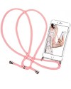Funda iPhone 11 Pro Transparente con Cordón Rosa