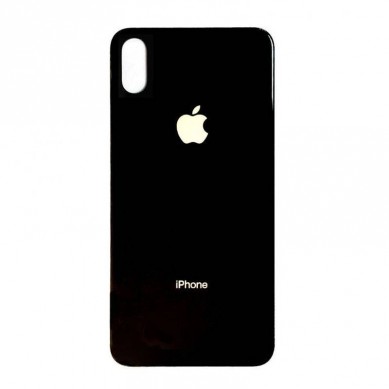 Tapa Trasera de Cristal iPhone Xs Negra - Agujero Ampliado