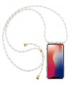 Funda iPhone 12 Pro Max Transparente con Cordón Blanco