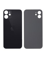 Tapa Trasera de Cristal iPhone 12 (Agujero Ampliado) (EU) (Negro)