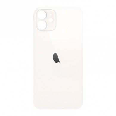 Tapa Trasera de Cristal iPhone 12 (Agujero Ampliado) (EU) (Blanco)